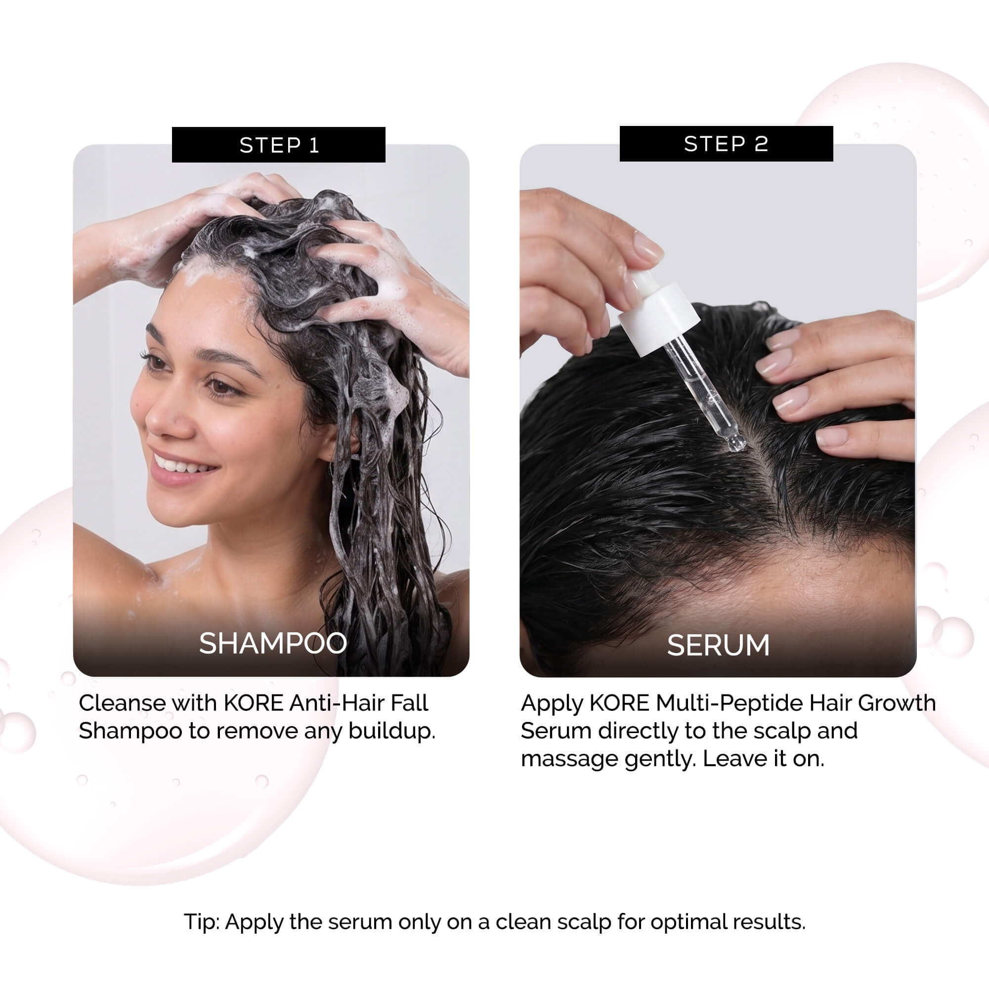 KORE Anti Hairfall Multi-Peptide Hair Shampoo + Growth Serum Duo