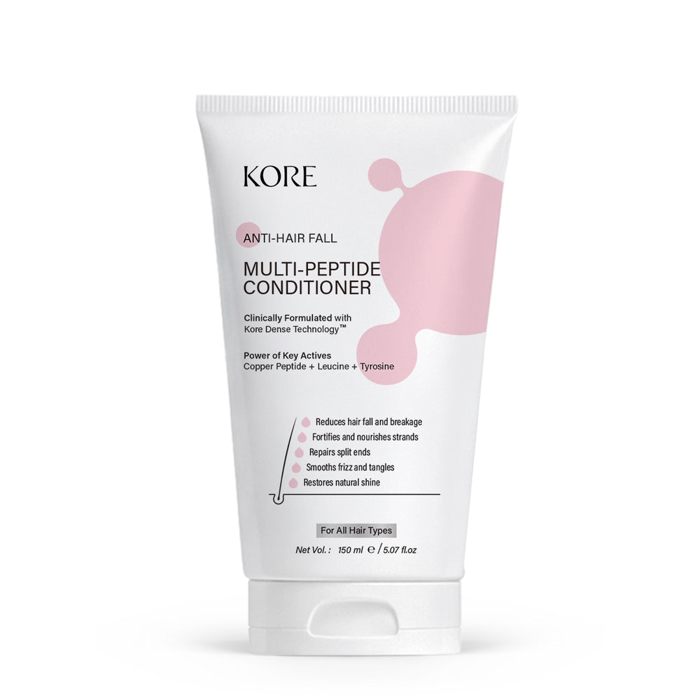 KORE Anti-Hairfall Conditioner | Powered with KORE Dense Technology | Copper Peptide, Leucine & Tyrosine | Reduces Hair Fall, Breakage & Frizz | Strengthens Hair & Adds Shine | For Men & Women | 150 ml