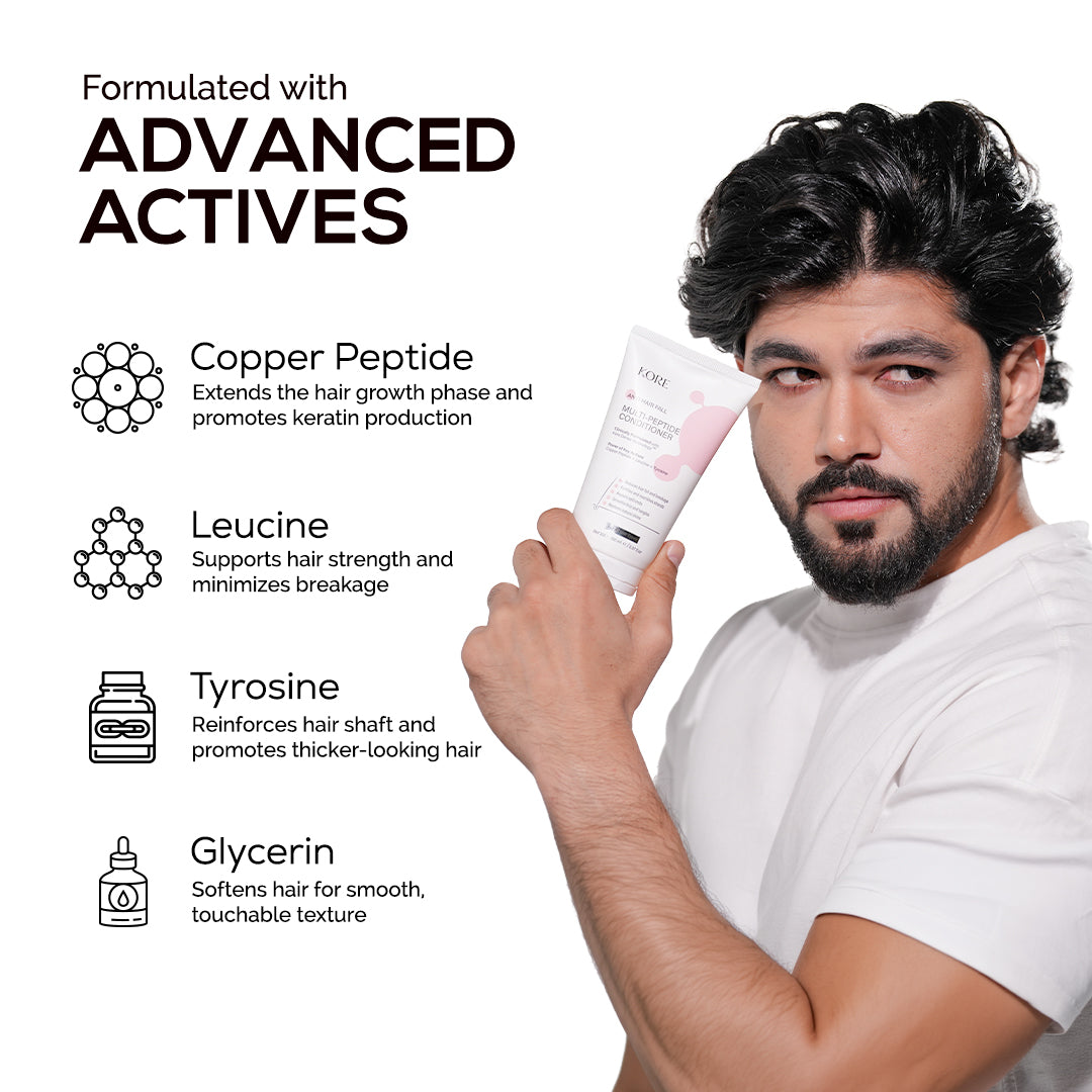 KORE Anti-Hairfall Conditioner | Powered with KORE Dense Technology | Copper Peptide, Leucine & Tyrosine | Reduces Hair Fall, Breakage & Frizz | Strengthens Hair & Adds Shine | For Men & Women | 150 ml