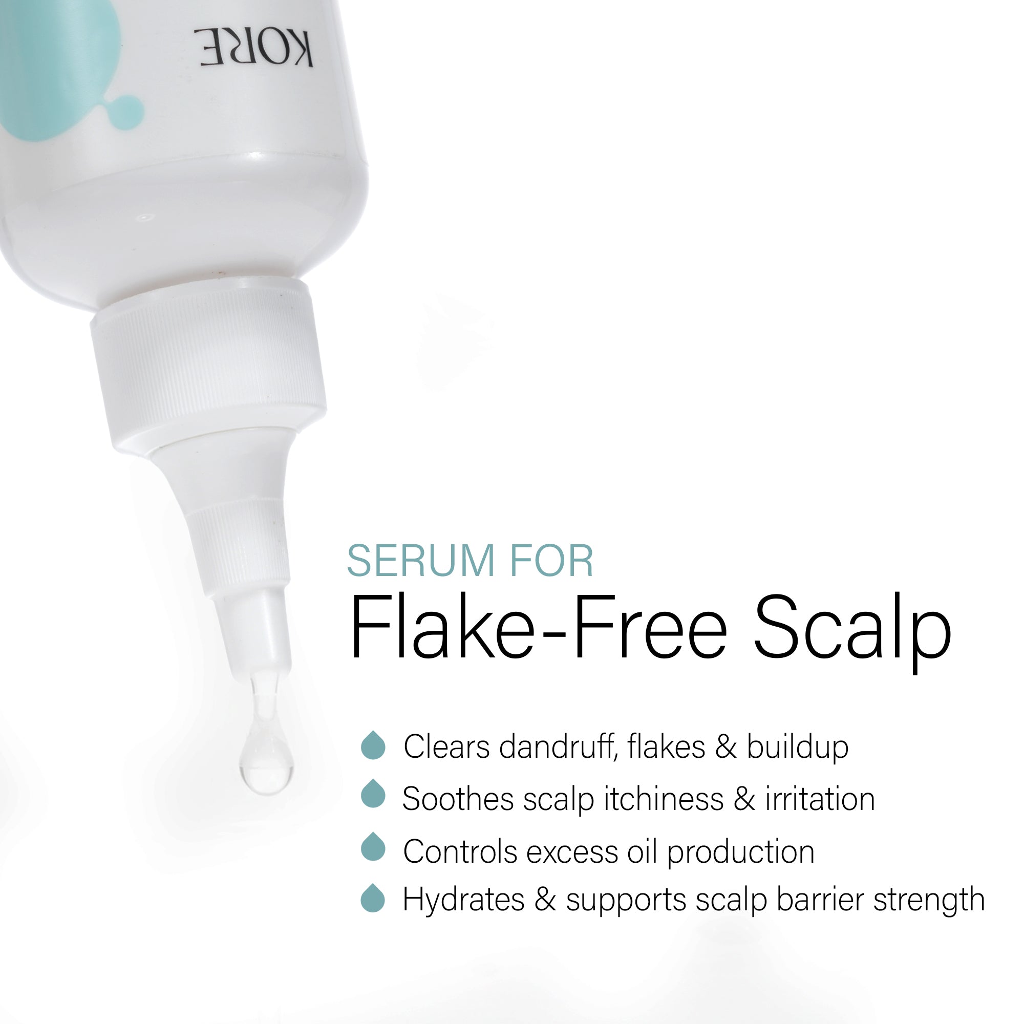 KORE Pre-Shampoo Anti-Dandruff Scalp Detox Serum | Powered with Hydraflake Technology | 2.5% Fluidipure™ 8G C, 2% Glycolic Acid & 1% Salicylic Acid | Reduces Dandruff & Scalp Build-up | For Men & Women | 30 ml