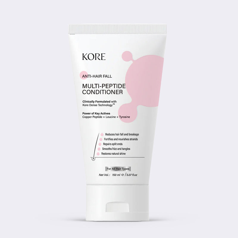 KORE Anti-Hair Fall Conditioner | Powered with KORE Dense Technology | Copper Peptide, Leucine & Tyrosine |Reduces Hair Fall, Breakage & Frizz | Strengthens Hair & Adds Shine | For Men & Women | 150 ml